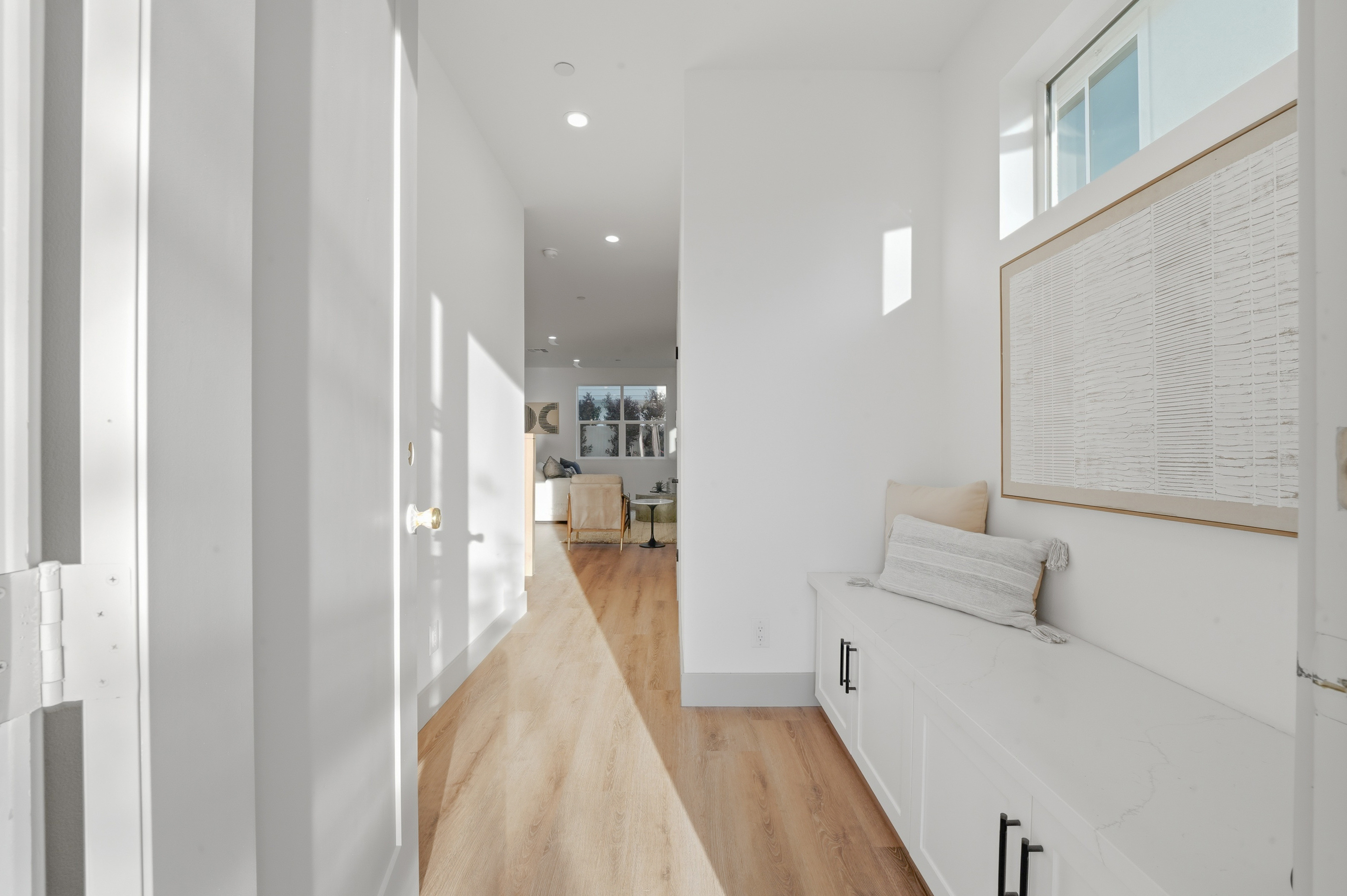 Plan A entryway looking through to living