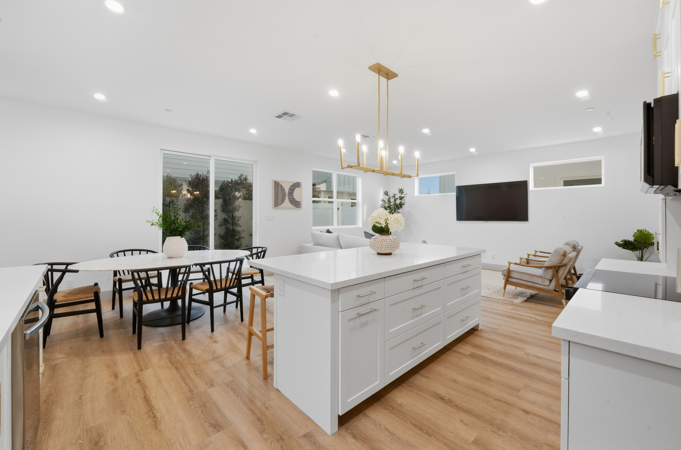 Plan A kitchen looking toward dining