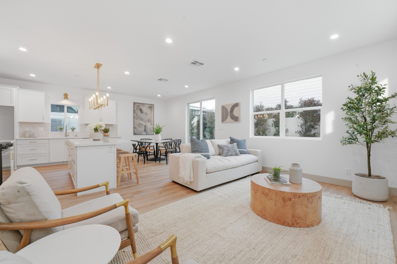 Plan A open living and kitchen view